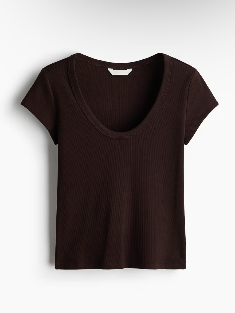 Brown Ribbed Scoop Neck Top Size Small Brand New with tags